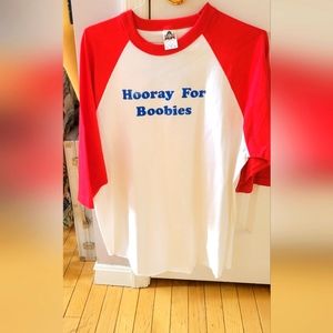 Original Rock of Ages Broadway NYC musical Hooray for Boobies tshirt